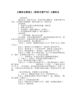 《注意交通安全》主题班会 