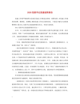 2024党委书记党建述职报告 
