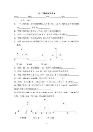 初一下数学练习卷8