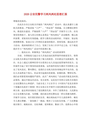 2024公安民警学习两风两纪思想汇报 