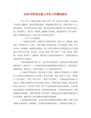 2024年村党支部上半年工作情况报告 