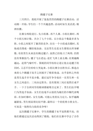 踢毽子比赛活动记录