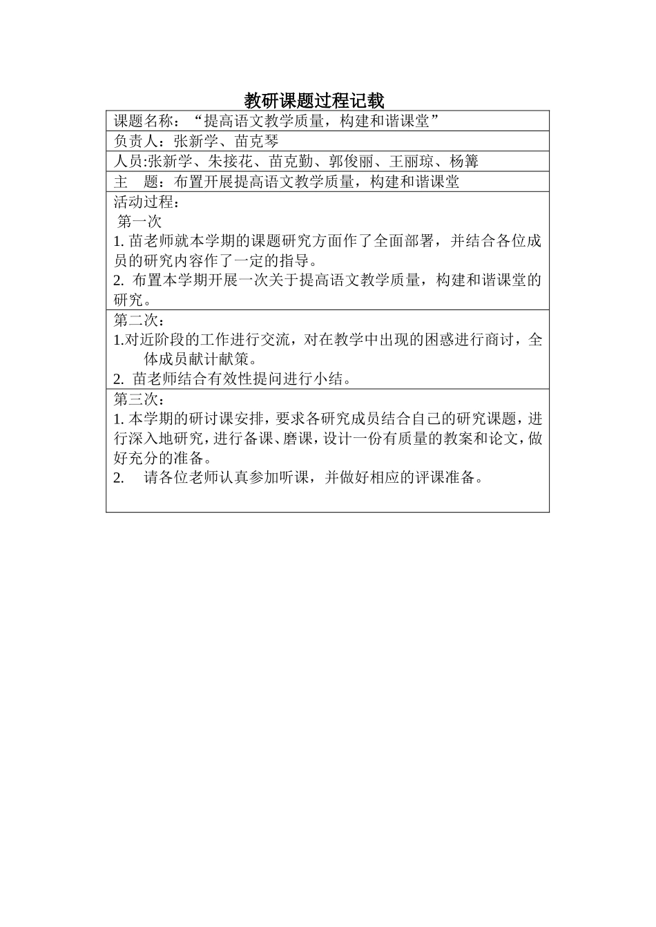 教研课题过程记载_第1页