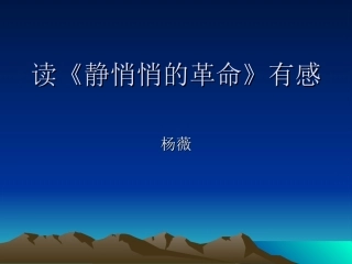 杨薇《静悄悄的革命》