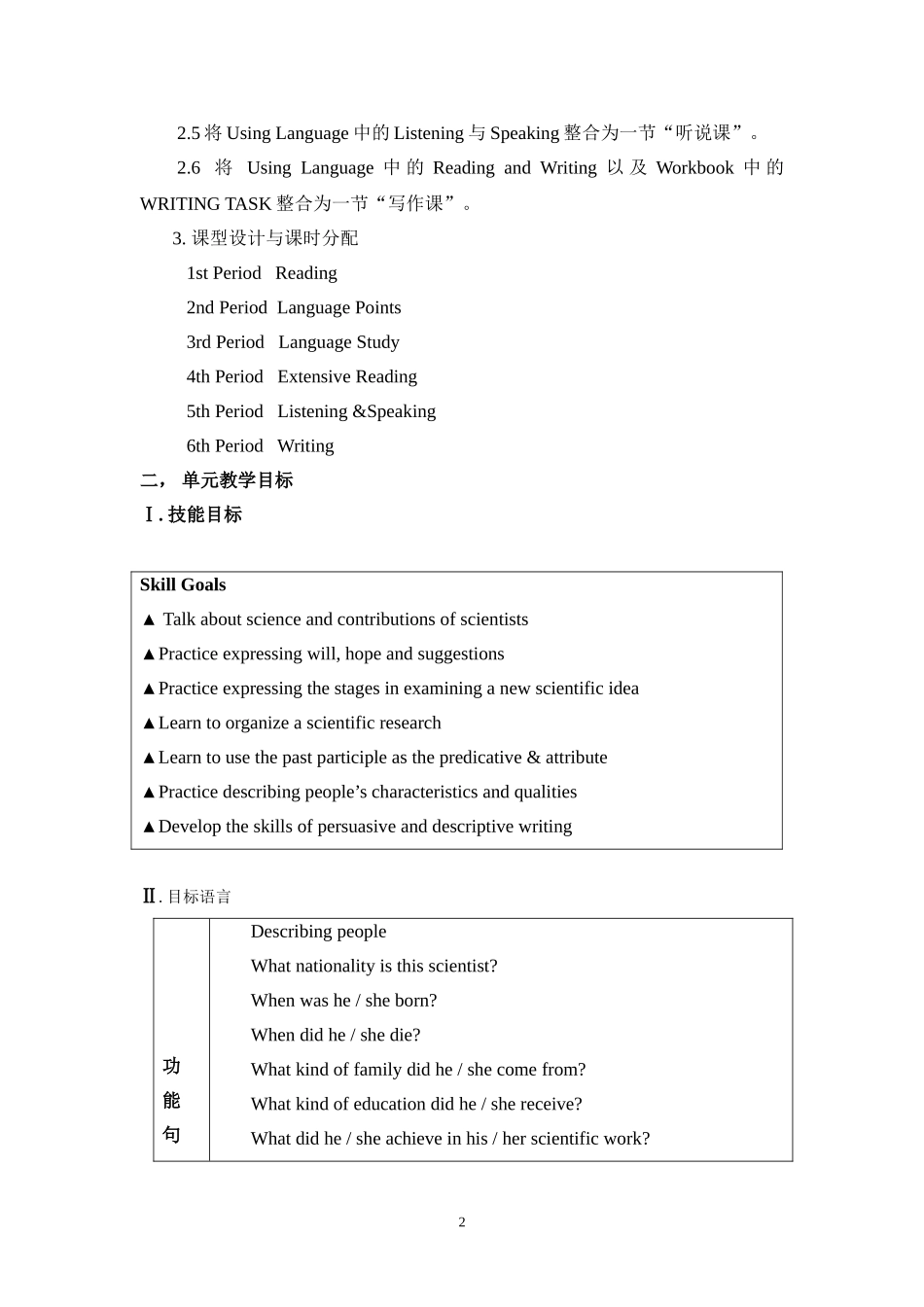 高二英语必修五__第一单元集体备课整体教案定稿_第2页