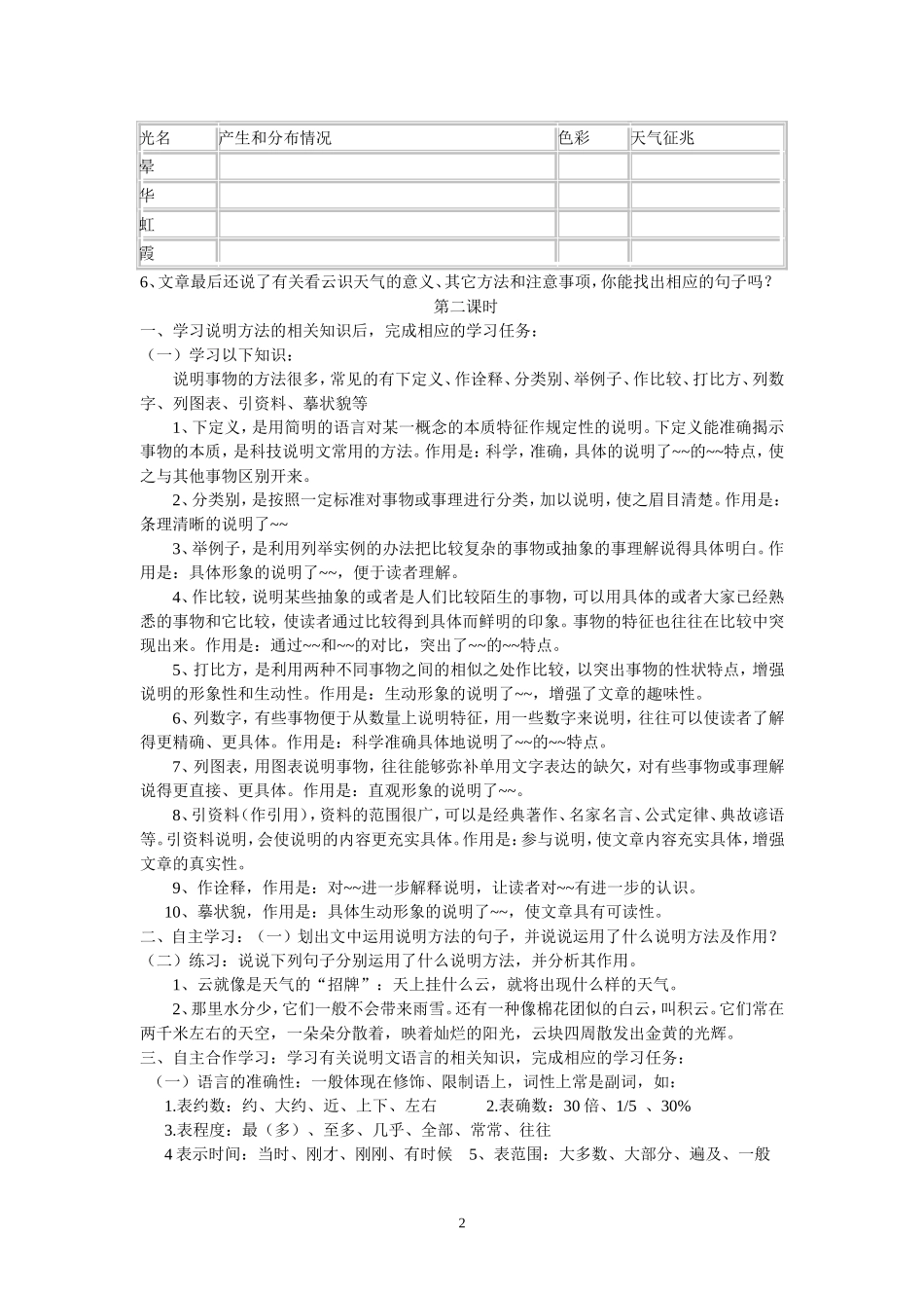《看云识天气》导学案(1)_第2页