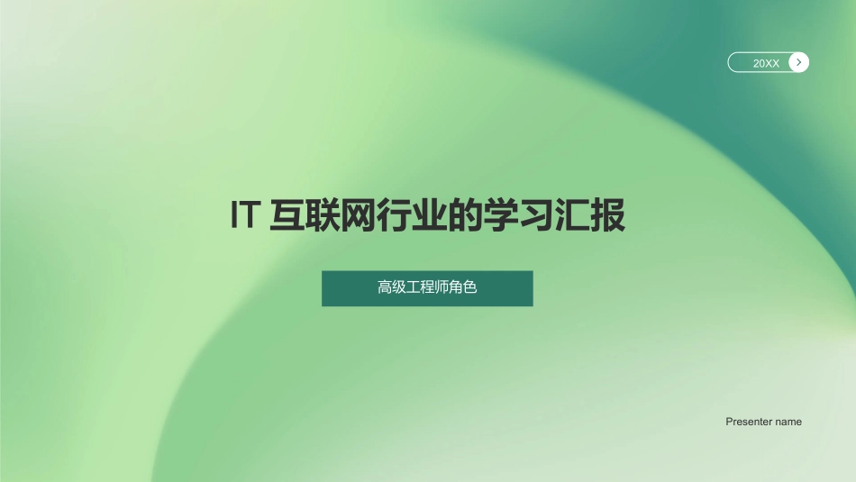 IT互联网行业的学习汇报-高级工程师角色_第1页