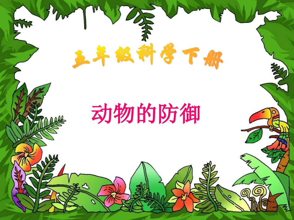 鄂教版小学科学五年级下册《动物的防御》课件_第1页