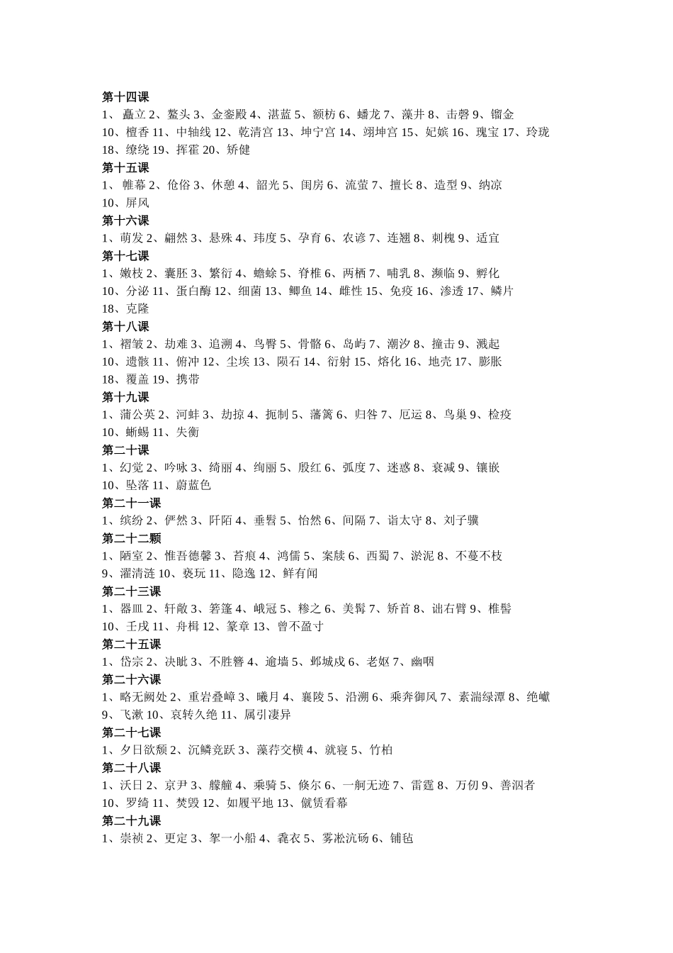 初二上册字音、字形训练、成语答案_第2页