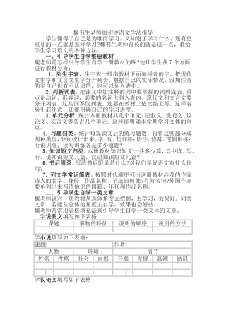 魏书生老师的语文学法指导