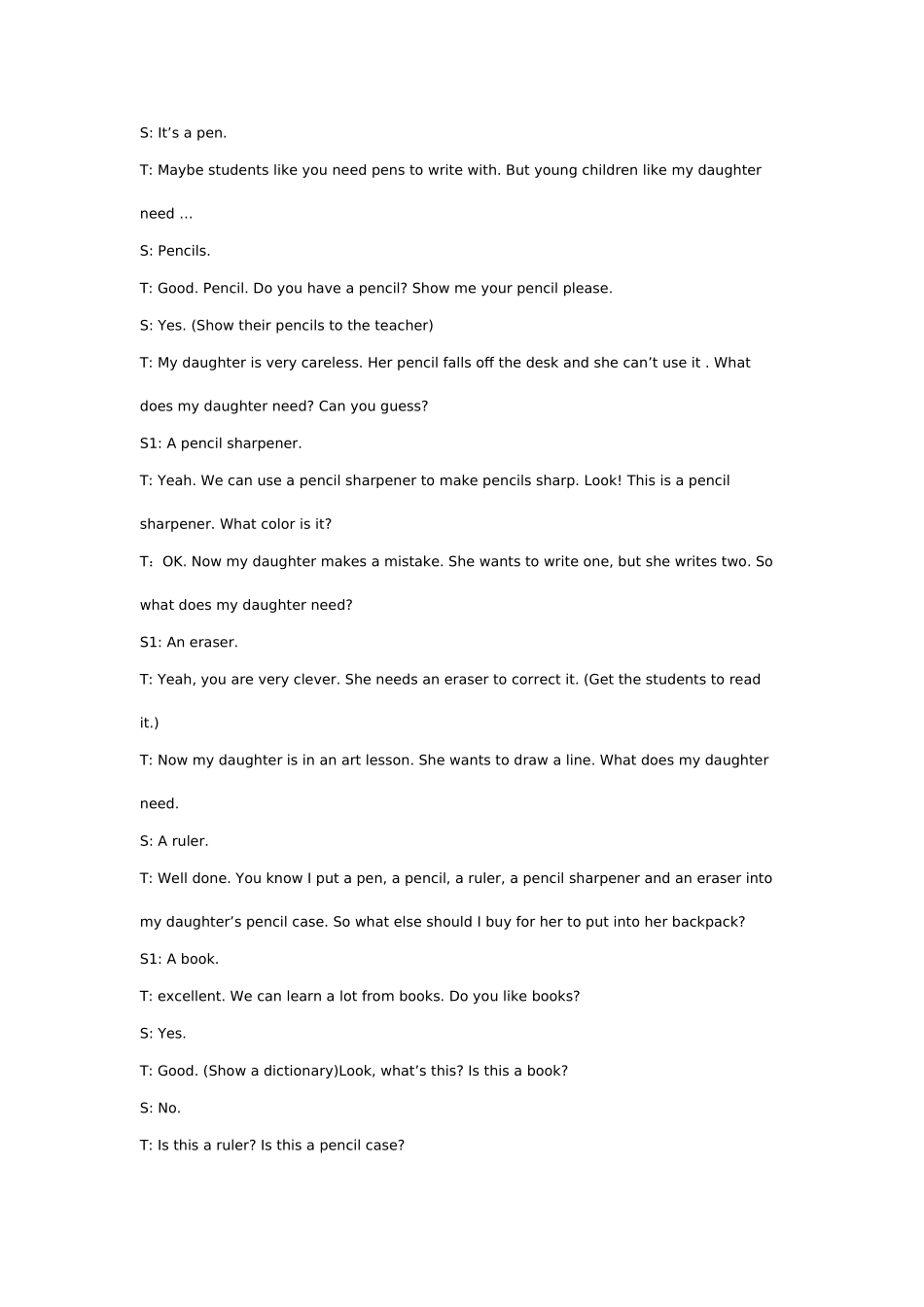 七上Unit2听课实录_第3页