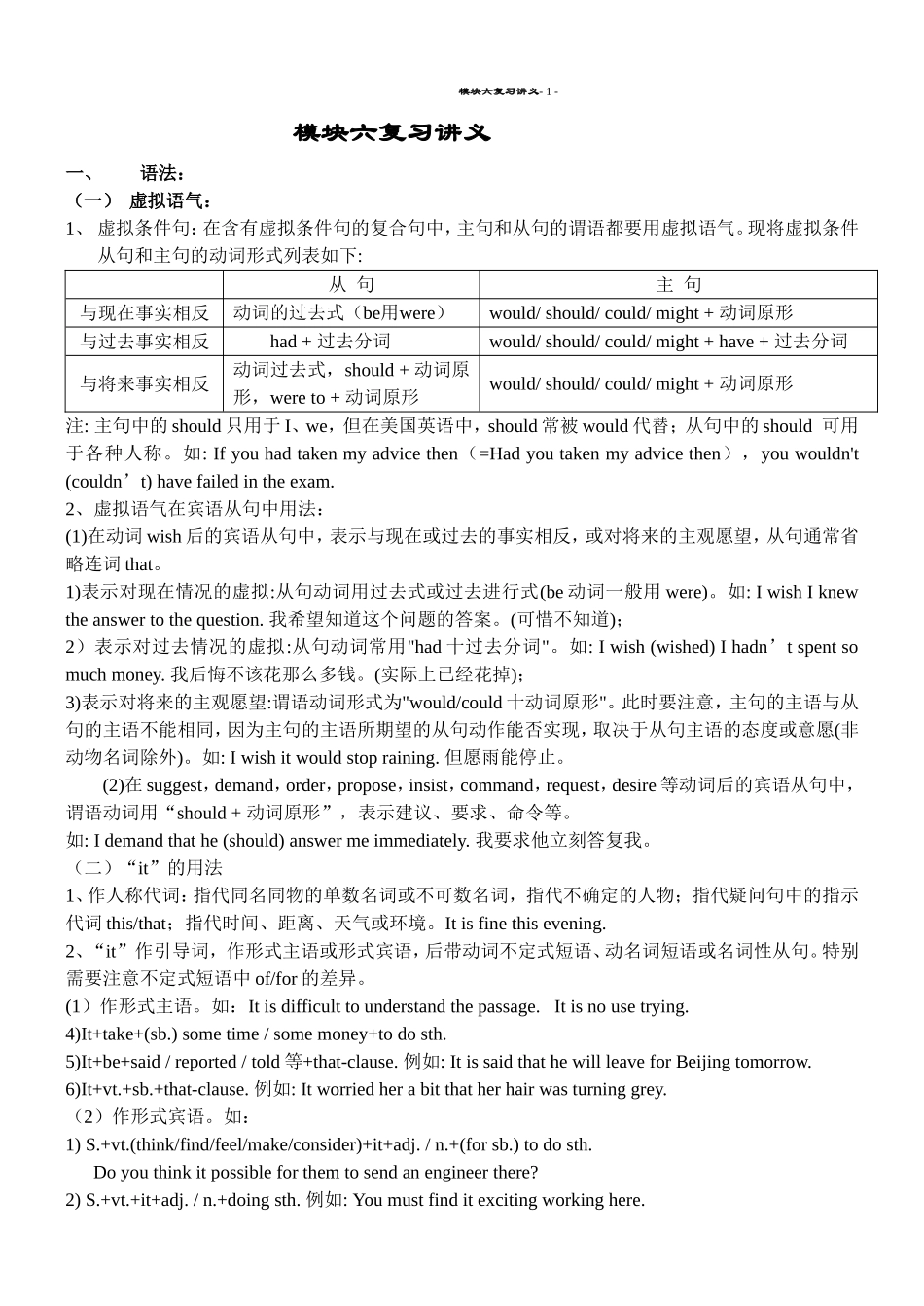 模块六复习讲义_第1页