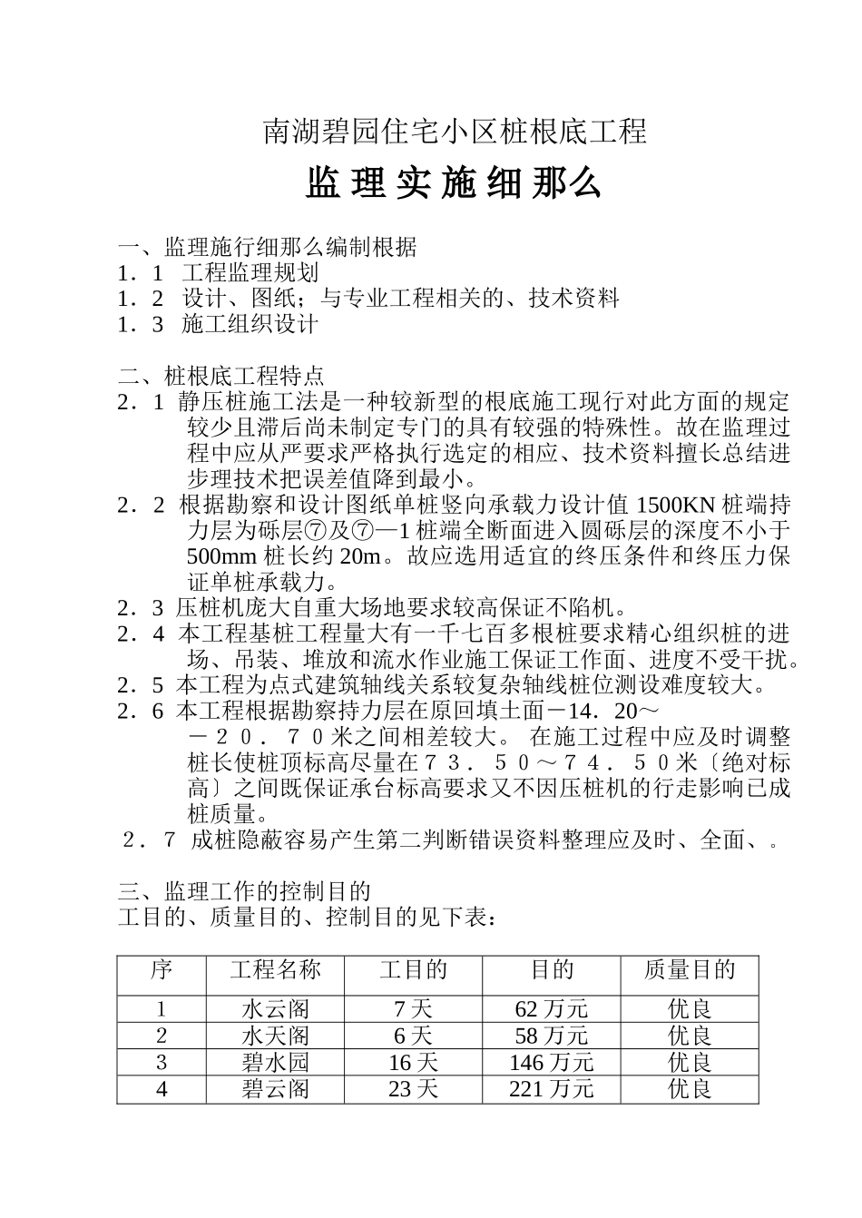 住宅小区管桩基础工程监理实施细则_第2页