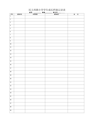 民主西路小学学生成长档案记录表