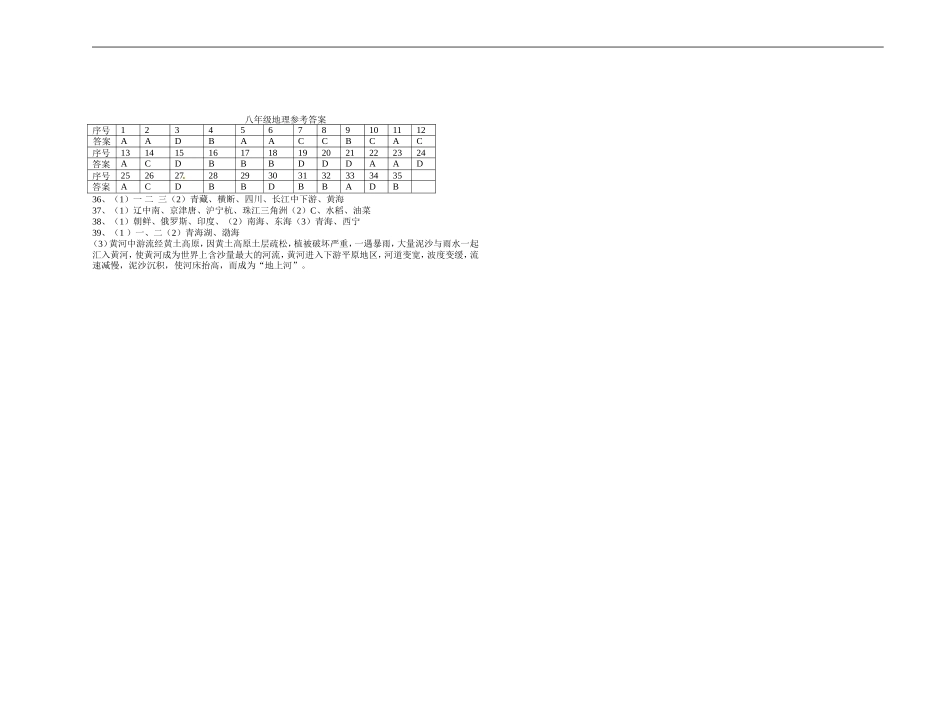 江苏省泰州市海陵区2012-2013学年八年级上学期期末考试地理试题_第3页