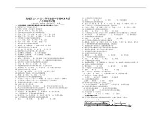 江苏省泰州市海陵区2012-2013学年八年级上学期期末考试地理试题