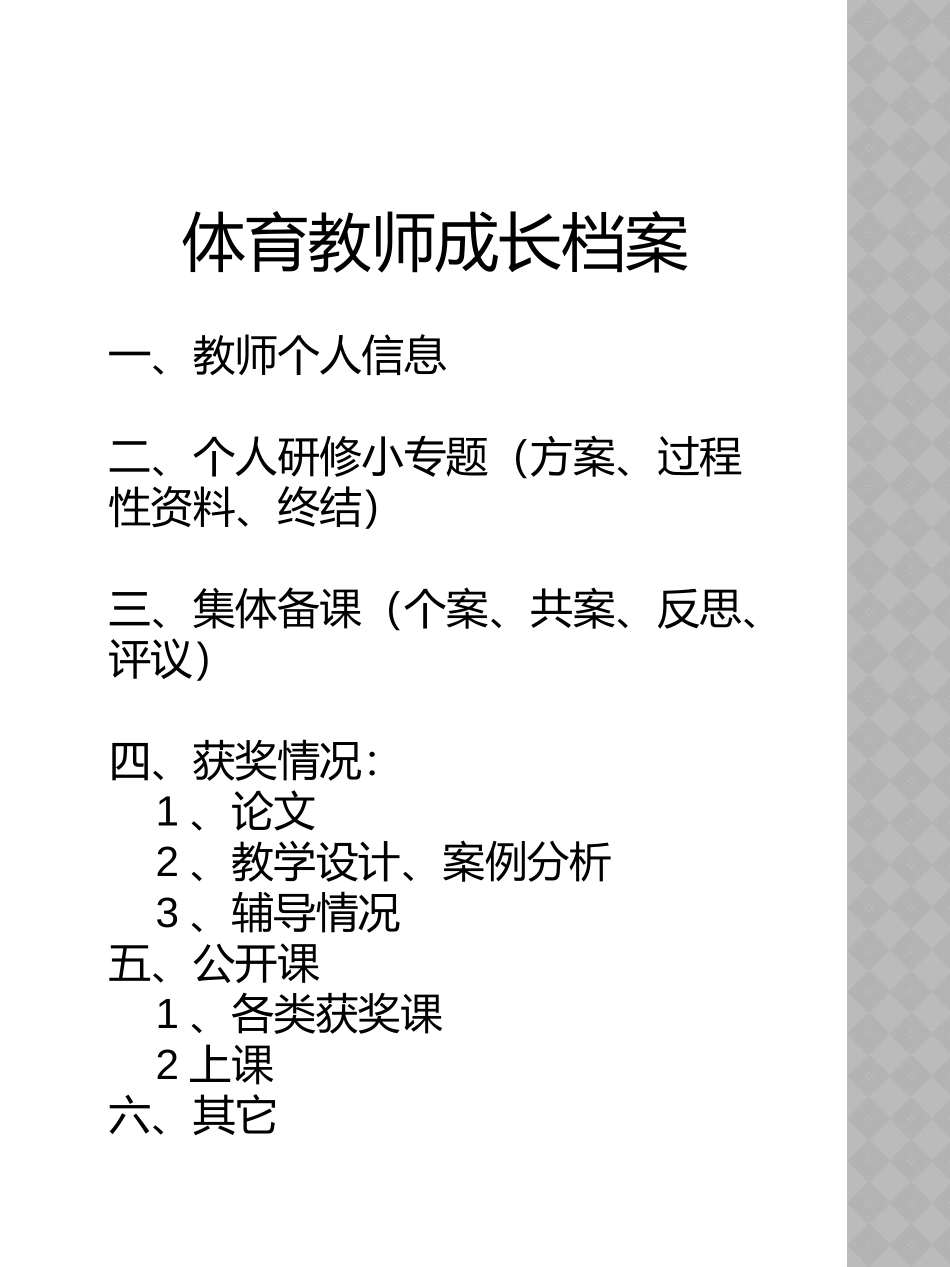 体育教师成长记录档案_第2页