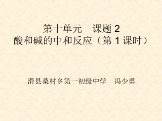 酸和碱的中和反应PPT