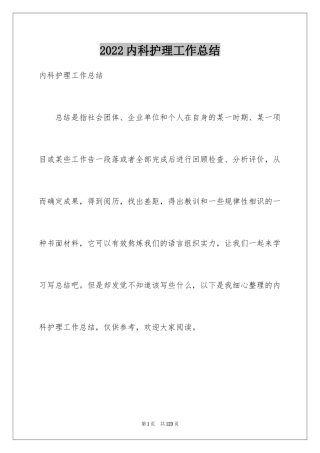 2024内科护理工作总结_2