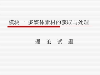 多媒体素材的获取与处理单元测验