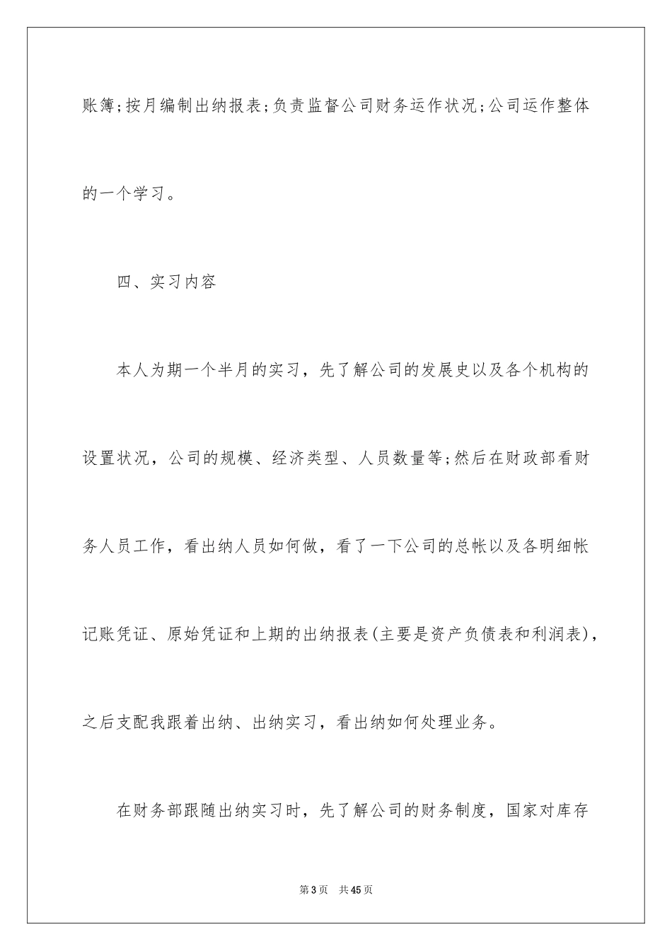 2024出纳大学生顶岗实习报告_第3页
