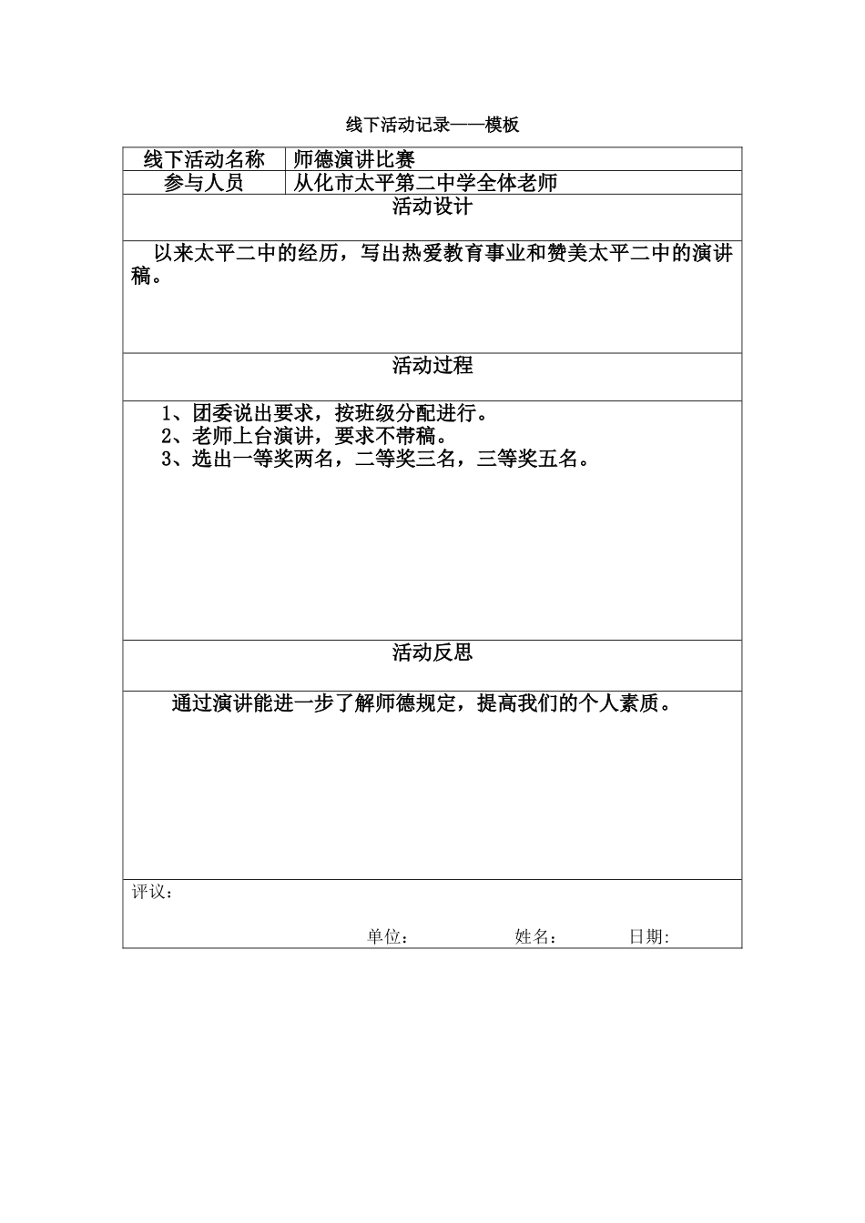 线下活动记录模板[陈钰冰]_第1页