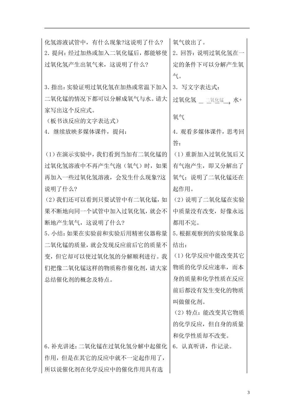 课题3制取氧气教学设计与反思_第3页