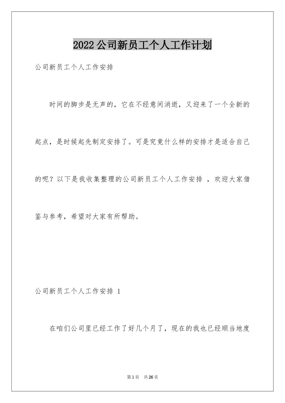 2024公司新员工个人工作计划 _第1页