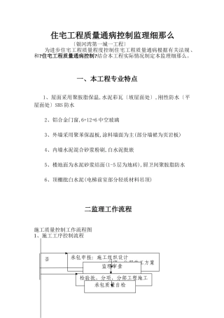 住宅工程质量通病控制监理细则