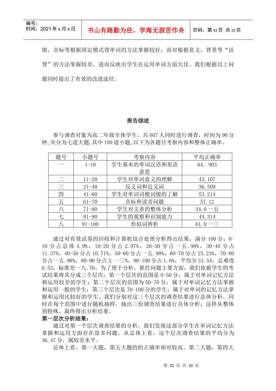 高中生英语单词记忆方法掌握与运用情况的调查_第3页