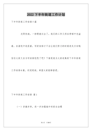 2024下半年街道工作计划_8