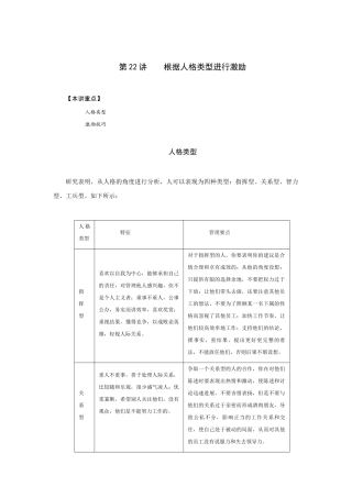 如何根据人格类型进行激励
