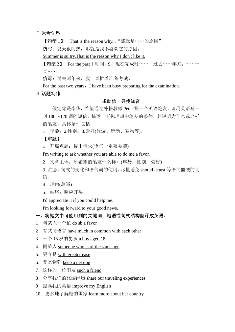 2015届高考英语二轮复习重点句型+完型、阅读、写作专练13_第1页