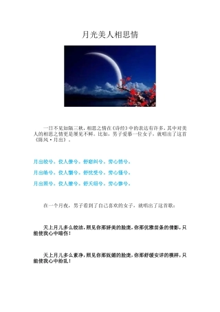 月光美人相思情