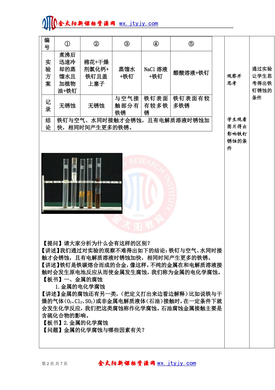 金属的电化学腐蚀与防护教学设计_第2页