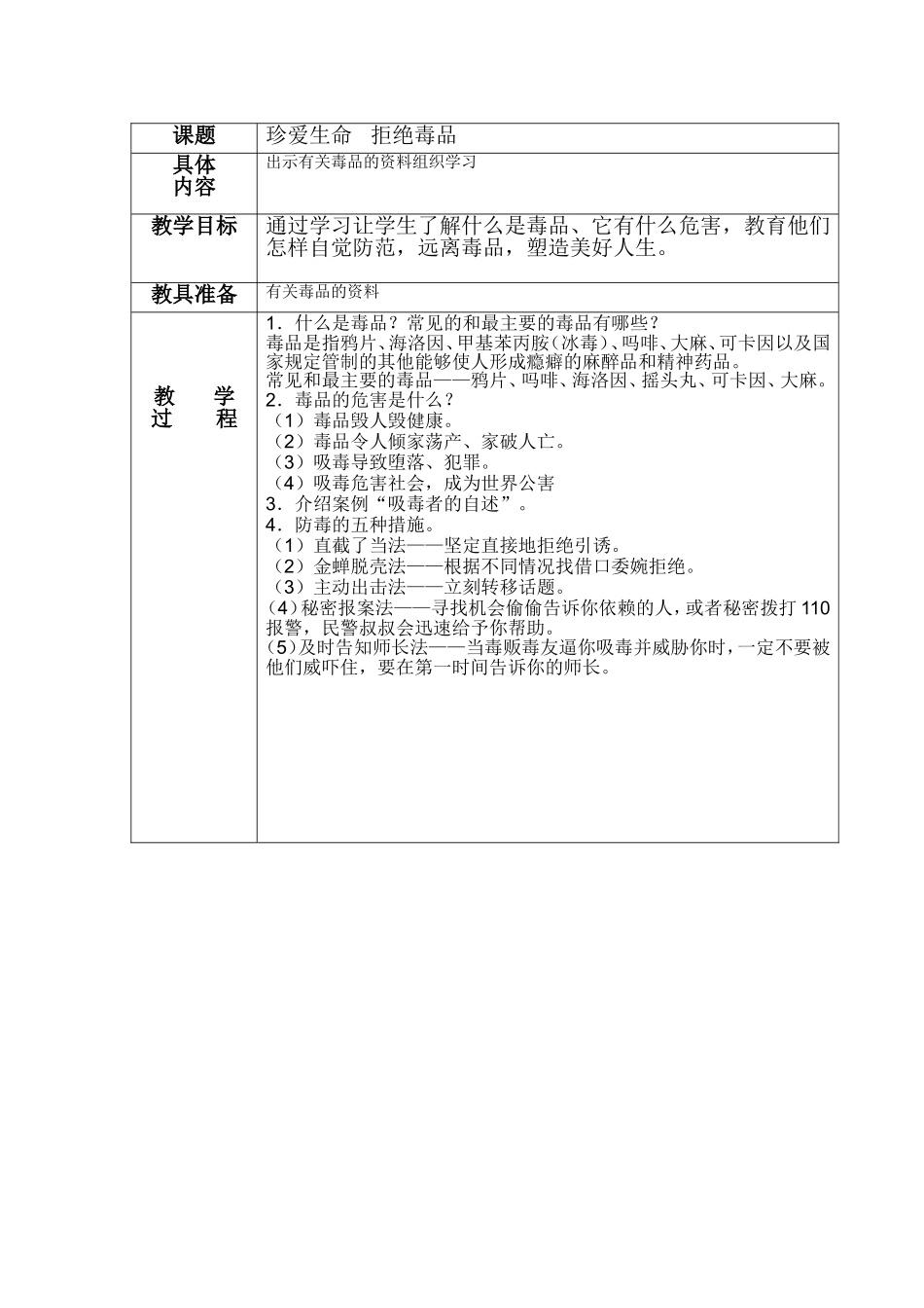 禁毒教育教学教案2_第2页