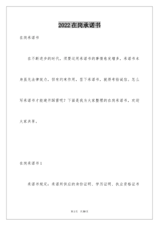 2024在岗承诺书