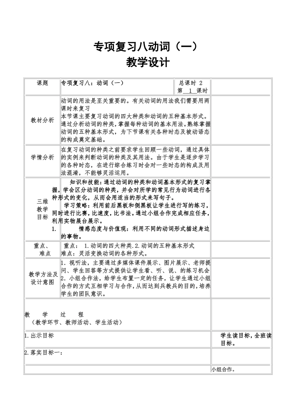 专项复习八动词_第1页