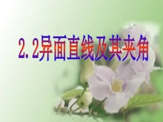 异面直线及夹角