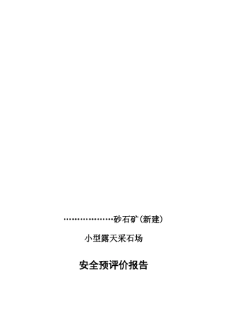 XXX县XXX镇XXX砂石厂(新建)安全预评价