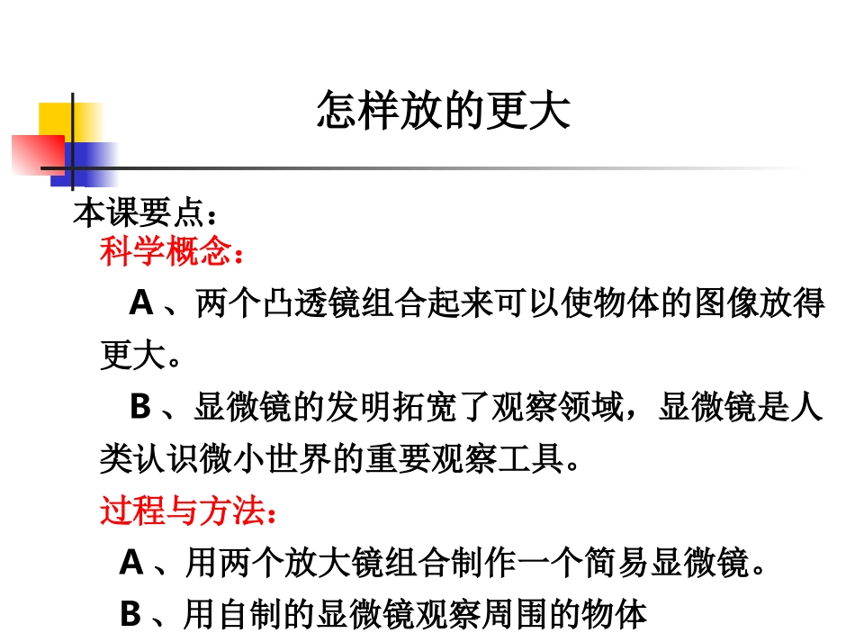 教科版小学科学六年级下册第一单元《怎样放的更大》课件_第1页