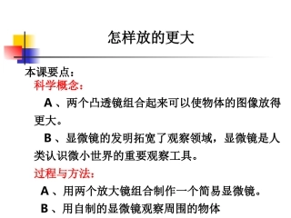 教科版小学科学六年级下册第一单元《怎样放的更大》课件