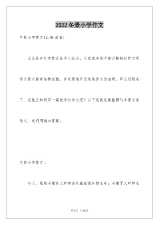 2024冬景小学作文_9