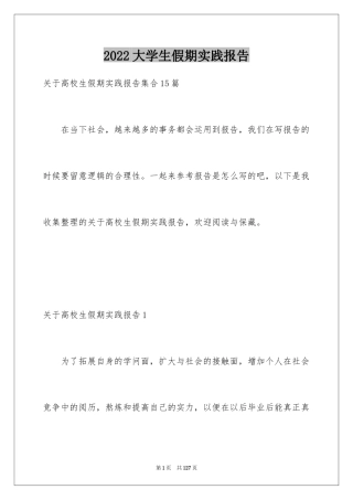 2024大学生假期实践报告