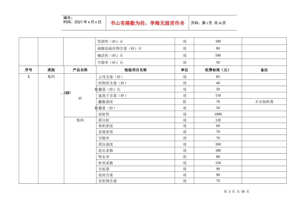 建设工程质量检测收费项目和标准_第3页