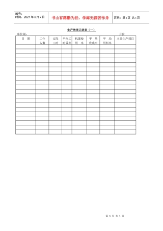 生产效率记录表(一)