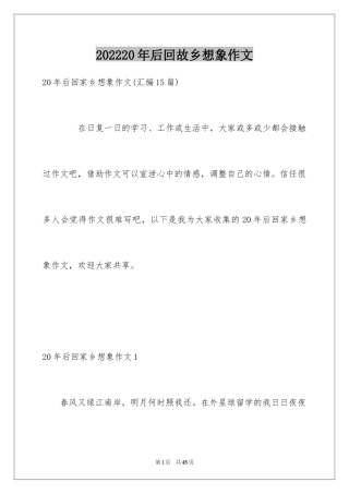 202420年后回故乡想象作文_3