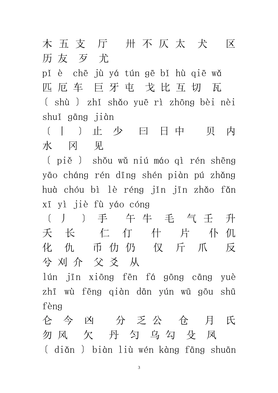 现代汉语通用字表(注音）_第3页