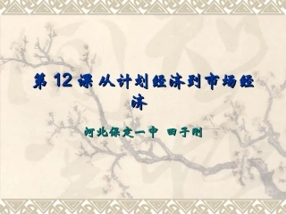 从计划经济到市场经济