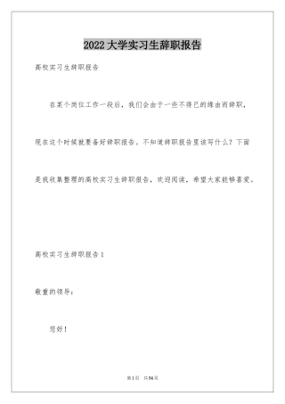 2024大学实习生辞职报告_3